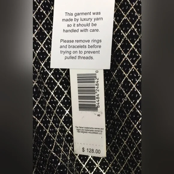 Tahari Sheath Dress Black/Gold Side Knot Sleeveless nwot - Picture 10 of 13